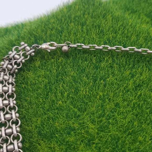 Grunge Silver Choker 12 Inch For Petite Neck N3634